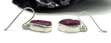 Load image into Gallery viewer, Rough Ruby Earrings, July Birthstone, Rough Gemstones, Sterling Silver, Natural Gems