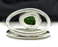 Load image into Gallery viewer, Rough Chrome Diopside Ring, Size R 1/2, Raw Siberian Emerald, Sterling Silver