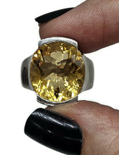 Load image into Gallery viewer, AAA Citrine Ring, Size N, 15 carats, Sterling Silver, Oval Faceted, Success Gemstone