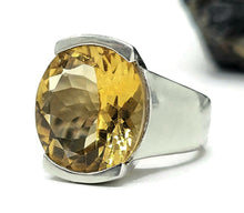 Load image into Gallery viewer, AAA Citrine Ring, Size N, 15 carats, Sterling Silver, Oval Faceted, Success Gemstone