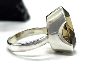 Citrine Ring, Size Q, 15 Carats, Pear Faceted, Sterling Silver, Abundance Gem, November