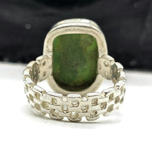 Load image into Gallery viewer, Green Mojave Turquoise Ring, Size O, Sterling Silver, Rectangle Shaped, Copper Turquoise