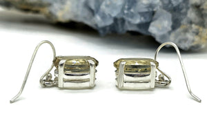 Citrine Earrings, Oval Shaped, Sterling Silver, 13 Carats, Money Stone, November Birthstone