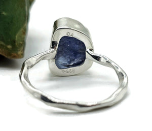 Raw Tanzanite Ring, Size S 1/2, December Birthstone, Sterling Silver, Rough Tanzanite