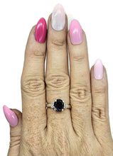 Load image into Gallery viewer, 2.4 carat Iolite &amp; White Zircon Ring, Size Q, Sterling Silver, Water Sapphire, Blue Violet