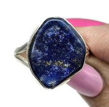 Load image into Gallery viewer, Raw Lapis Lazuli Ring, Size S, Sterling Silver, Protection Gemstone