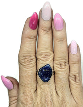 Load image into Gallery viewer, Raw Lapis Lazuli Ring, Size S, Sterling Silver, Protection Gemstone