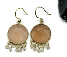 Load image into Gallery viewer, Rose Quartz Tassel Earrings, Gold Plated Sterling Silver, Faceted, Genuine Gemstones