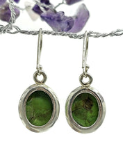 Load image into Gallery viewer, Green Mojave Turquoise Earrings, Sterling Silver, Oval Shaped, Protection Stone