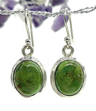 Load image into Gallery viewer, Green Mojave Turquoise Earrings, Sterling Silver, Oval Shaped, Protection Stone