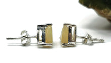 Load image into Gallery viewer, Solid Opal Studs, Trillion Faceted, Sterling Silver, October Birthstone, Pink, Green &amp; Gold