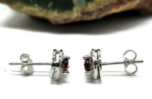 Load image into Gallery viewer, Garnet Studs, Sterling Silver, January Birthstone, 2.4 carats, Pear Faceted