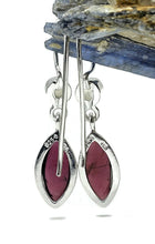 Load image into Gallery viewer, Garnet and Rainbow Moonstone Earrings, Sterling Silver, January Birthstone, Double Drops