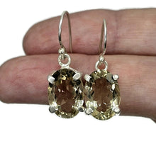 Load image into Gallery viewer, Citrine Earrings, Oval Shaped, Sterling Silver, 13 Carats, Money Stone, November Birthstone