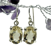 Load image into Gallery viewer, Citrine Earrings, Oval Shaped, Sterling Silver, 13 Carats, Money Stone, November Birthstone