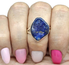 Load image into Gallery viewer, Raw Lapis Lazuli Ring, Size S, Sterling Silver, Protection Gemstone