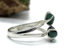 Load image into Gallery viewer, Rough Emerald Ring, May Birthstone, Size O, Sterling Silver, Natural Gemstones