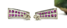 Load image into Gallery viewer, Art Deco Ruby Earrings, July Birthstone, Natural Ruby gems, Sterling Silver, Energy Stone