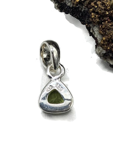 Trillion Peridot Pendant, August Birthstone, 1.6 carats, Sterling Silver, Protection Stone