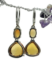 Load image into Gallery viewer, Citrine &amp; Solid Opal Earrings, November and October Birthstones, Sterling Silver