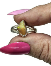 Load image into Gallery viewer, Solid Opal Ring, Size Q, October Birthstone, Sterling Silver, Rough Gem, Aura Stone