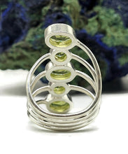 Load image into Gallery viewer, Five Stone Peridot Ring, Size 8.5, Sterling Silver, August Birthstone, Statement Piece