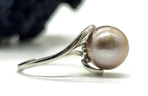 Edison Pearl Ring in a natural Metallic bronze Colour, Adjustable, Sterling Silver, Genuine