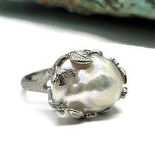 Load image into Gallery viewer, Baroque Pearl Ring, Sterling Silver, Adjustable, Giant Flameball Fireball Pearl, June Birth