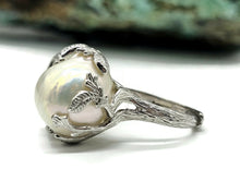 Load image into Gallery viewer, Baroque Pearl Ring, Sterling Silver, Adjustable, Giant Flameball Fireball Pearl, June Birth