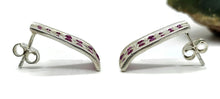 Load image into Gallery viewer, Art Deco Ruby Earrings, July Birthstone, Natural Ruby gems, Sterling Silver, Energy Stone