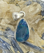 Load image into Gallery viewer, Australian Opal Pendant, October Birthstone, Sterling Silver, Blue Green Opal Doublets