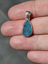 Load image into Gallery viewer, Australian Opal Pendant, October Birthstone, Sterling Silver, Blue Green Opal Doublets