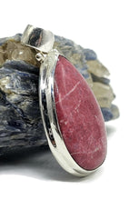 Load image into Gallery viewer, Thulite Pendant, Sterling Silver, Vibrant Pink Gemstone, Pink Zoisite, Rosaline Crystal