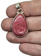 Load image into Gallery viewer, Thulite Pendant, Sterling Silver, Vibrant Pink Gemstone, Pink Zoisite, Rosaline Crystal