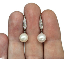 Load image into Gallery viewer, Divine Freshwater Pearl Earrings, June Birthstone, Sterling Silver, Perfect for a bride