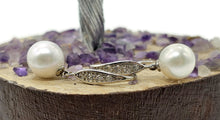 Load image into Gallery viewer, Divine Freshwater Pearl Earrings, June Birthstone, Sterling Silver, Perfect for a bride