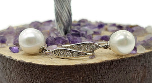 Divine Freshwater Pearl Earrings, June Birthstone, Sterling Silver, Perfect for a bride