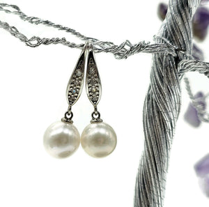 Divine Freshwater Pearl Earrings, June Birthstone, Sterling Silver, Perfect for a bride