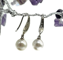 Load image into Gallery viewer, Divine Freshwater Pearl Earrings, June Birthstone, Sterling Silver, Perfect for a bride