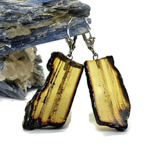 Load image into Gallery viewer, Raw Amber Earrings, Mexican Chiapas Amber, Sterling Silver, 30 million years old