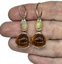 Load image into Gallery viewer, Citrine &amp; Solid Opal Earrings, November and October Birthstones, Sterling Silver