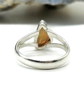 Solid Opal Ring, Size Q, October Birthstone, Sterling Silver, Rough Gem, Aura Stone