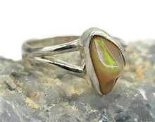 Load image into Gallery viewer, Solid Opal Ring, Size Q, October Birthstone, Sterling Silver, Rough Gem, Aura Stone