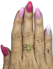 Load image into Gallery viewer, Solid Opal Ring, Size Q, October Birthstone, Sterling Silver, Rough Gem, Aura Stone