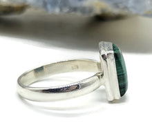 Load image into Gallery viewer, Malachite Ring, Size 11, Rectangle Shape, Sterling Silver, Rich Green Gemstone