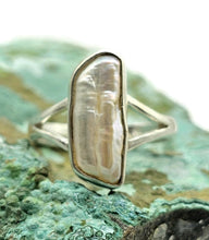 Load image into Gallery viewer, Biwa Pearl Ring, Size 8, Sterling Silver, Bridal Jewellery, June Birthstone, Highly Lustrous