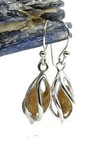 Load image into Gallery viewer, Yellow Tourmaline Cage Earrings, Sterling Silver, Raw Gemstone Earrings, Libra Birthstone