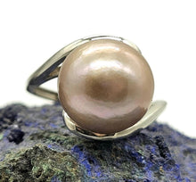 Load image into Gallery viewer, Edison Pearl Ring in a natural Metallic bronze Colour, Adjustable, Sterling Silver, Genuine