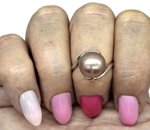 Load image into Gallery viewer, Edison Pearl Ring in a natural Metallic bronze Colour, Adjustable, Sterling Silver, Genuine