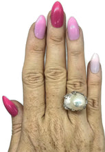 Load image into Gallery viewer, Baroque Pearl Ring, Sterling Silver, Adjustable, Giant Flameball Fireball Pearl, June Birth